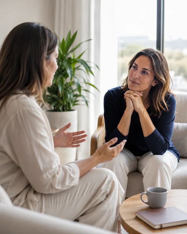 Dos personas conversando