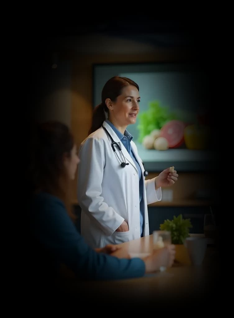 Docente explicando nutrición emocional durante una tutoría